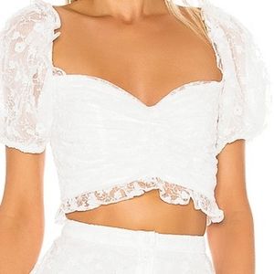 MAJORELLE Tinna crop Top in white